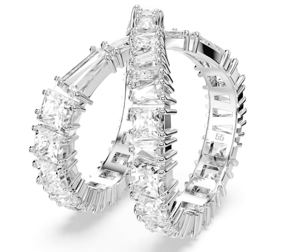 Swarovski - Anello Hyperbola Infinito, Bianco, Placcato color argento