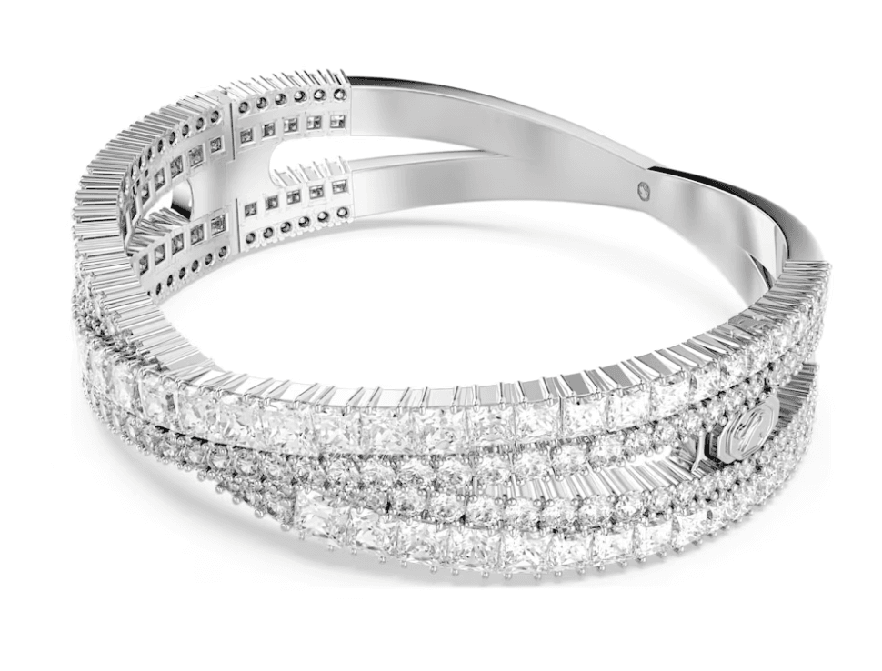 Swarovski - Bracciale rigido Hyperbola Taglio misto, Infinito, Bianco, Placcato rodio in Bracciali Alba Gioielli - Casoria, commercioVirtuoso.it