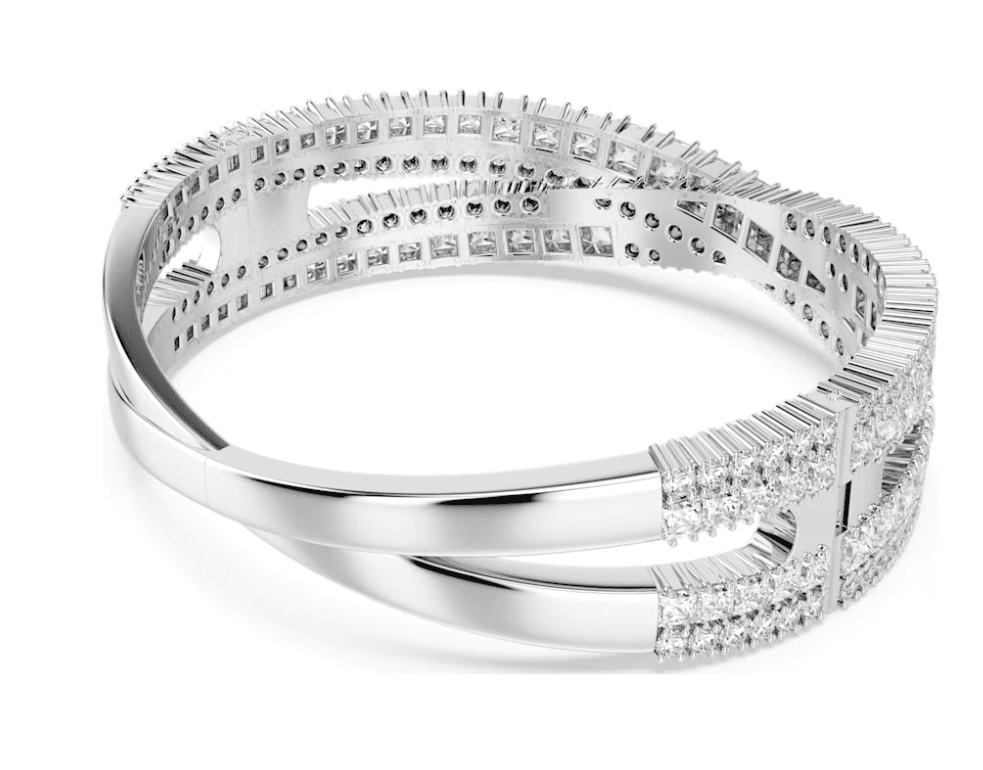 Swarovski - Bracciale rigido Hyperbola Taglio misto, Infinito, Bianco, Placcato rodio in Bracciali Alba Gioielli - Casoria, commercioVirtuoso.it