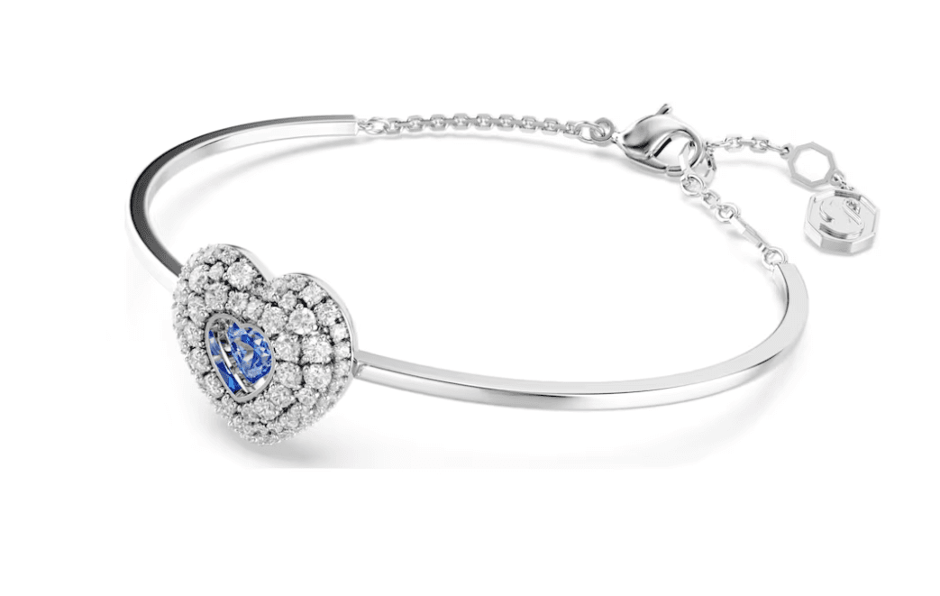 Swarovski - Bracciale rigido Hyperbola Cuore, Blu, Placcato rodio in Bracciali Alba Gioielli - Casoria, commercioVirtuoso.it