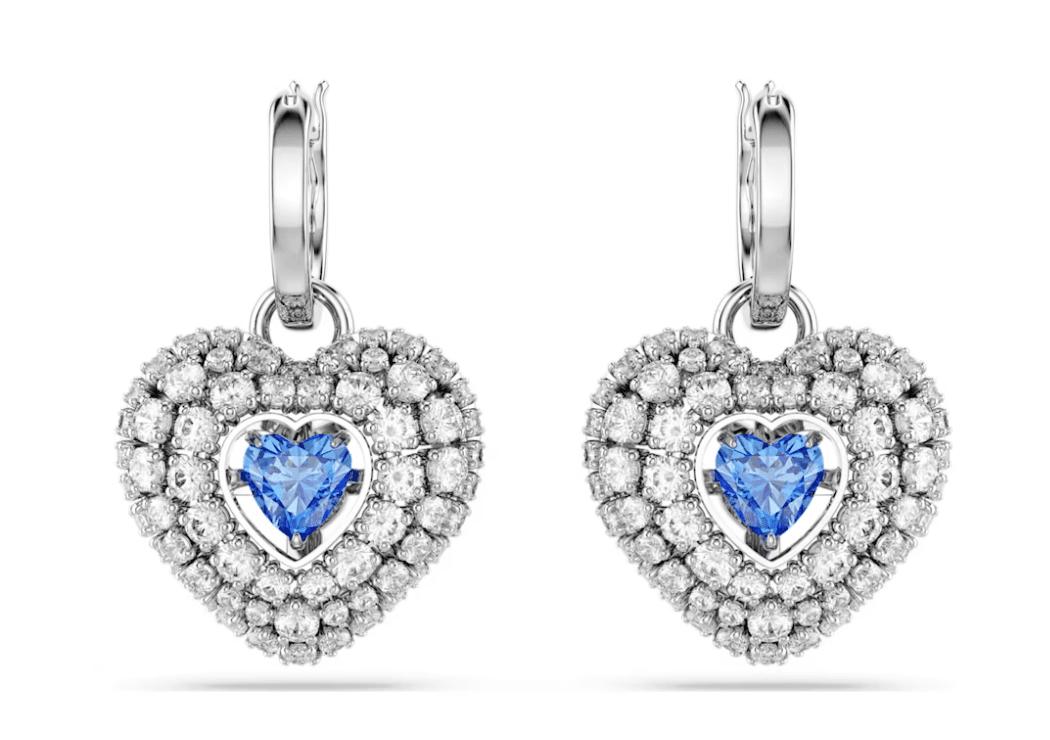 Swarovski - Orecchini pendenti Hyperbola Cuore, Blu, Placcato rodio in Orecchini Alba Gioielli - Casoria, commercioVirtuoso.it