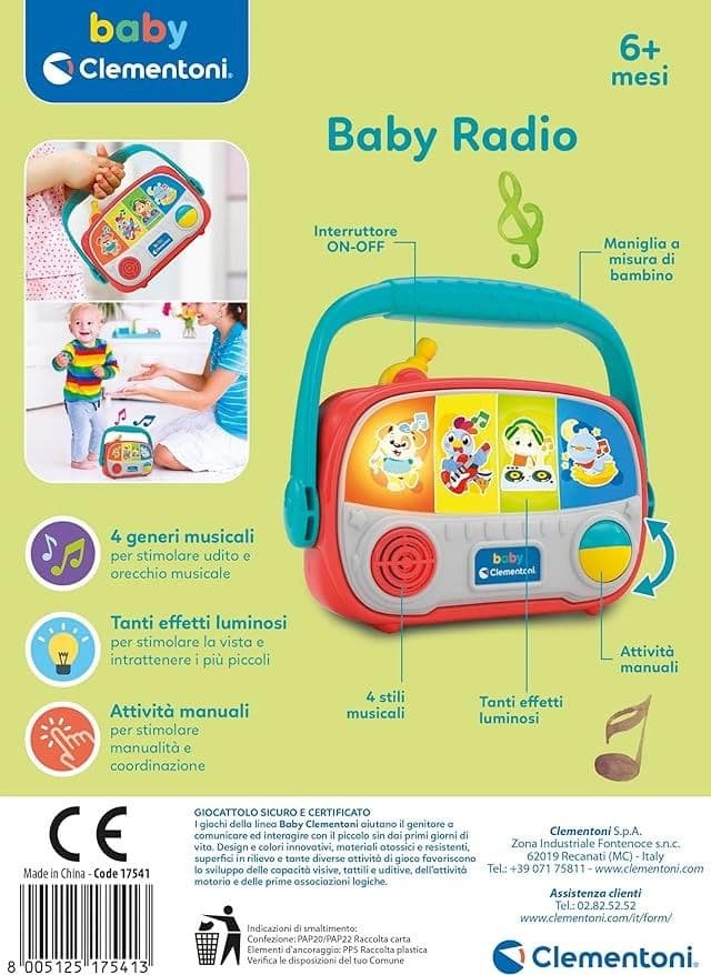 Clementoni - Baby Radiolina Neonati 6-36 Mesi 17541 in Giochi musicali Centro Bimbo - Siderno, commercioVirtuoso.it