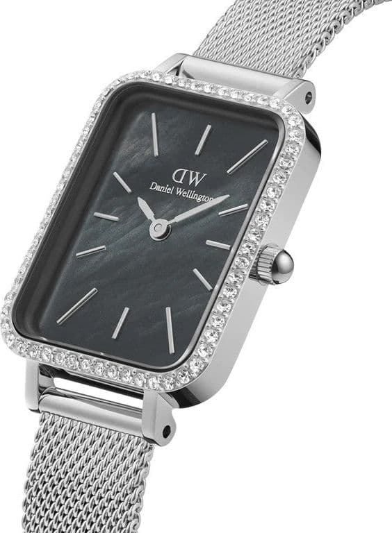 Daniel Wellington -  OROLOGIO QUADRO LUMINE BEZEL STERLING BLACK MOP in Orologi da polso Alba Gioielli - Casoria, commercioVirtuoso.it