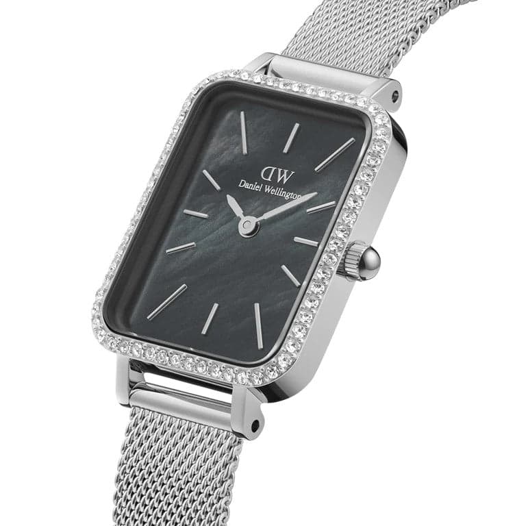 Daniel Wellington -  OROLOGIO QUADRO LUMINE BEZEL STERLING BLACK MOP in Orologi da polso Alba Gioielli - Casoria, commercioVirtuoso.it
