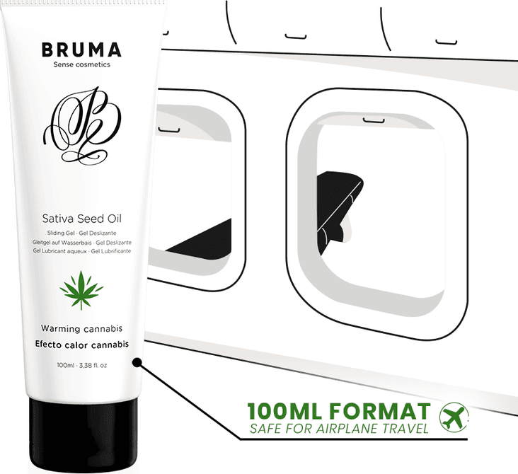 BRUMA - GEL SCORREVOLE ALL''OLIO DI SEMI DI SATIVA SCALDANTE GUSTO CANNABIS 100 ML in prodotto Desideria Shop - Latina, commercioVirtuoso.it