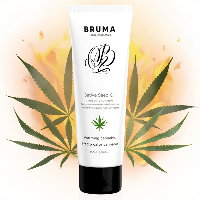 BRUMA - GEL SCORREVOLE ALL''OLIO DI SEMI DI SATIVA SCALDANTE GUSTO CANNABIS 100 ML in prodotto Desideria Shop - Latina, commercioVirtuoso.it