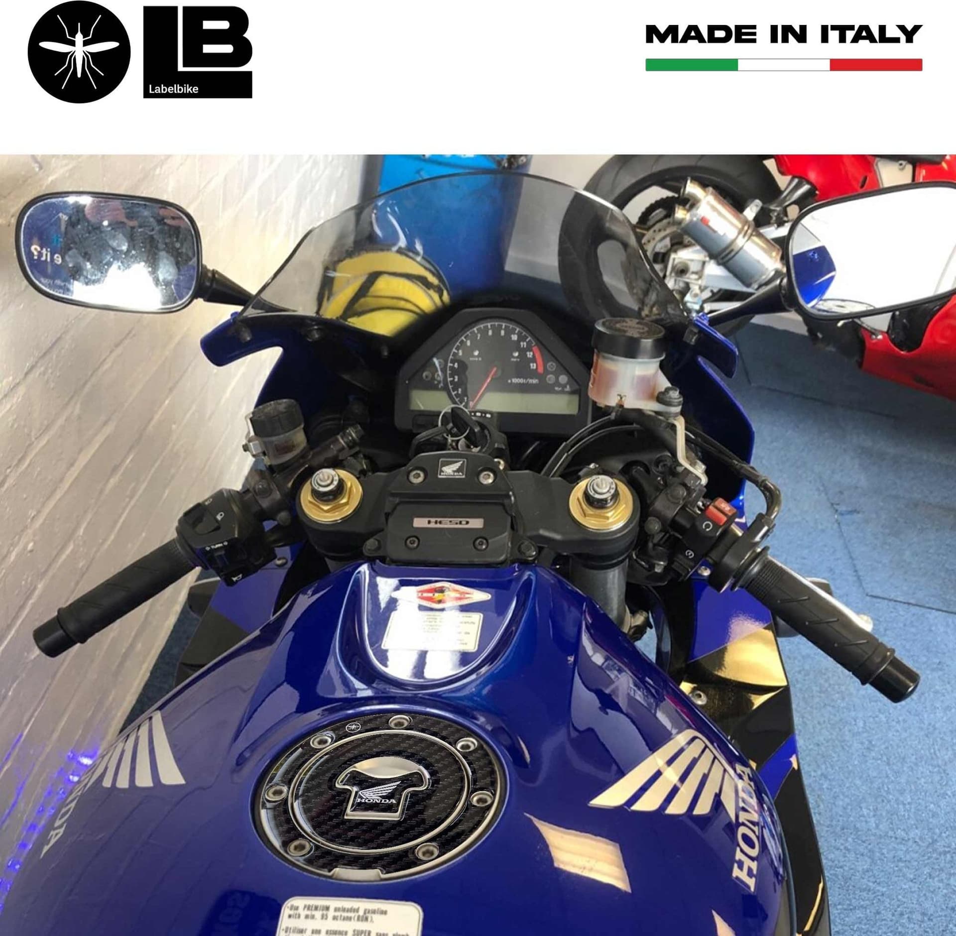 Adesivo Honda Protezione tappo serbatoio moto a 7 fori - Logo Honda Bianco in Decalcomanie adesivi e magneti LabelBike - Bibbiano, commercioVirtuoso.it