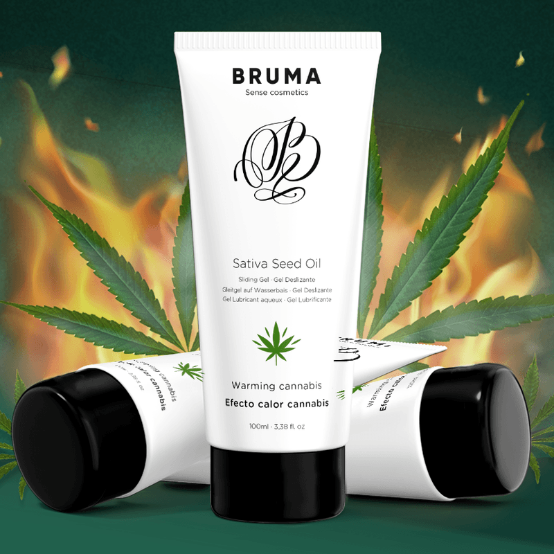BRUMA - GEL SCORREVOLE ALL''OLIO DI SEMI DI SATIVA SCALDANTE GUSTO CANNABIS 100 ML in prodotto Desideria Shop - Latina, commercioVirtuoso.it