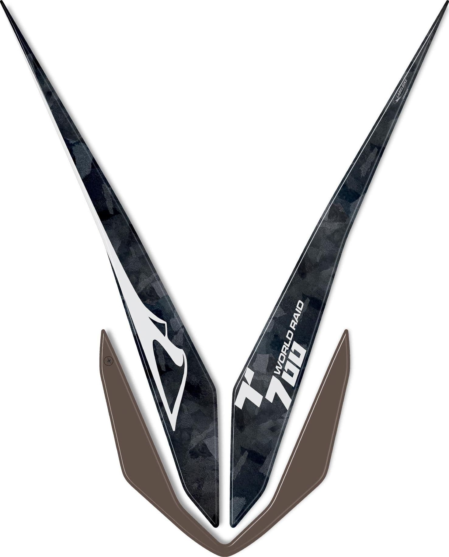 Adesivo Parafango alto moto compatibile con Yamaha Tenere 700 World Raid - Nero in Decalcomanie adesivi e magneti LabelBike - Bibbiano, commercioVirtuoso.it