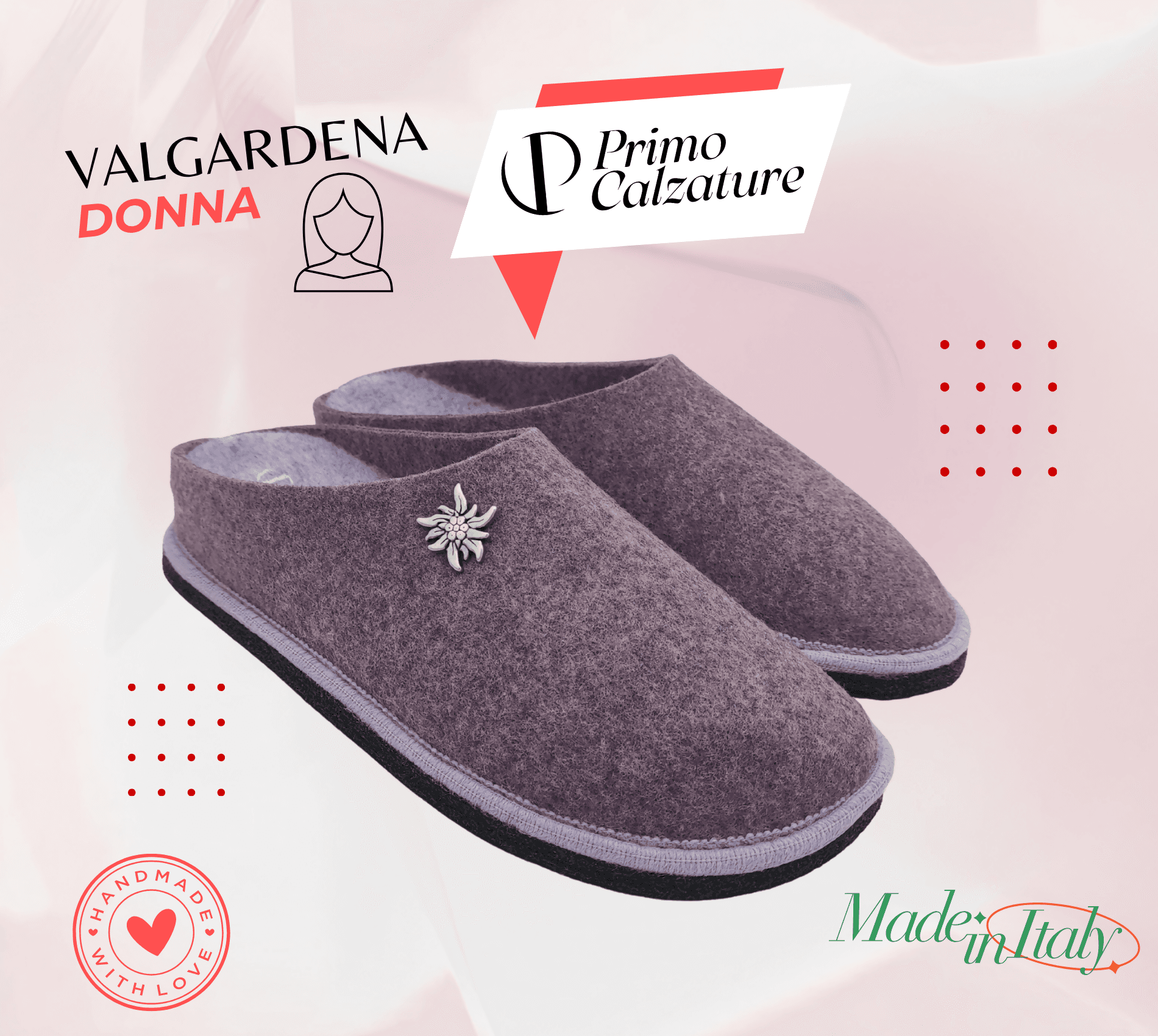 Primo Calzature Ciabatte Donna ValGardena Pantofole Invernali da Casa in Lana, Suola in Feltro con Plantare Estraibile in Ciabatte moda Primo Calzature - Venezia, commercioVirtuoso.it