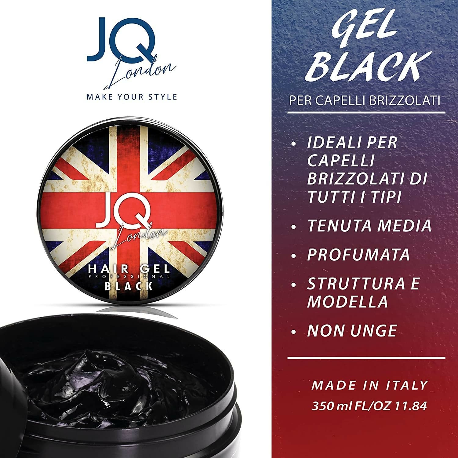 Gel Capelli Nero Colorante Uomo Professionale – Gel Modellante Coprente Capelli Bianchi, Effetto Naturale e Lucido, Tenuta Media, Styling Antigrigio, Non Ungente, Lavabile con Shampoo in Gel Ricci Perfetti - Partinico, commercioVirtuoso.it