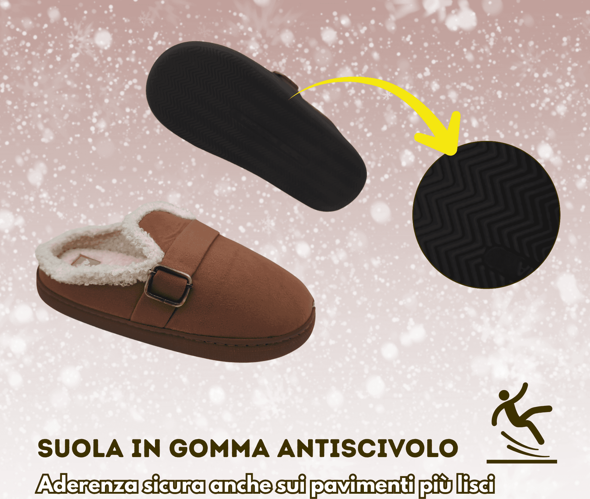 Terranova ciabatte donna invernali con pelo, calde pantofole peluche in memory foam, confort stravolgente in Ciabatte moda Primo Calzature - Venezia, commercioVirtuoso.it