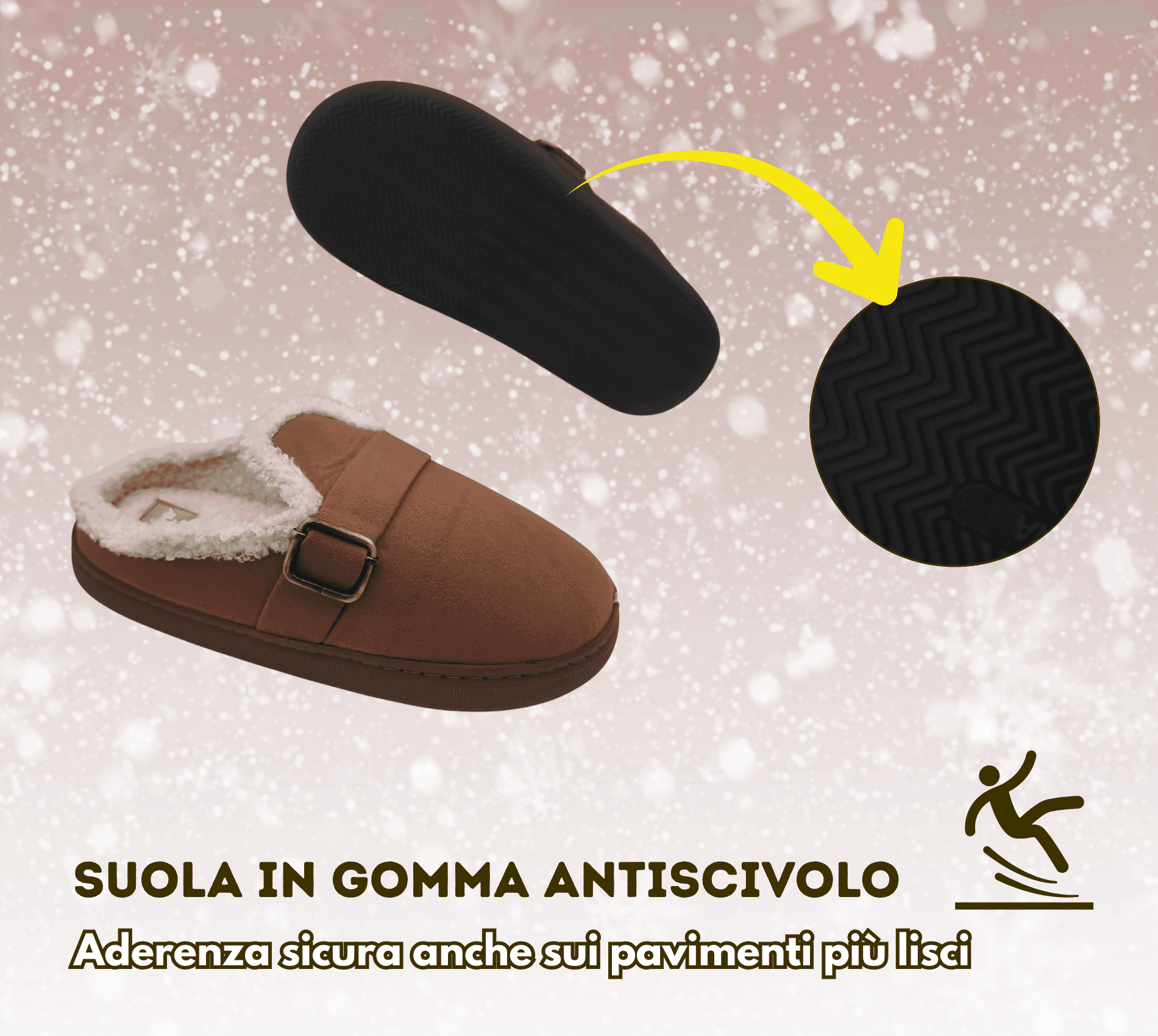 Terranova ciabatte donna invernali con pelo, calde pantofole peluche in memory foam, confort stravolgente in Ciabatte moda Primo Calzature - Venezia, commercioVirtuoso.it