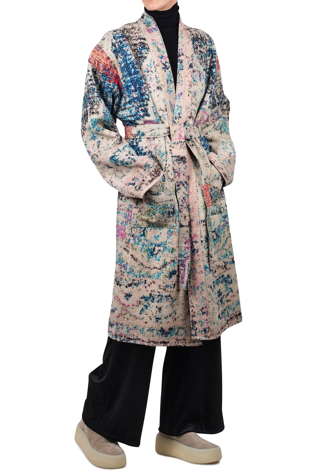 LA FEMME BLANCHE La Femme Blanche - Kimono - 470161 - Grigio/Petrolio da donna in Accappatoi e vestaglie Drestige - Casamassima, commercioVirtuoso.it