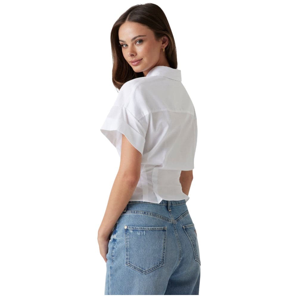 Guess camicia bianca cropped Julie W5GH0W WAF10 G011 Camicie Guess