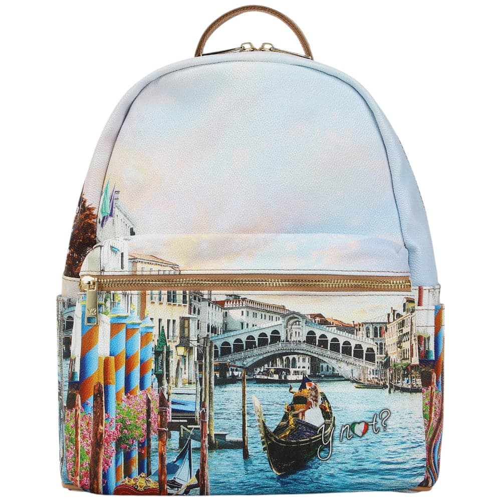 YNot zaino grande con tasca stampa Dream in Venice YES381S5