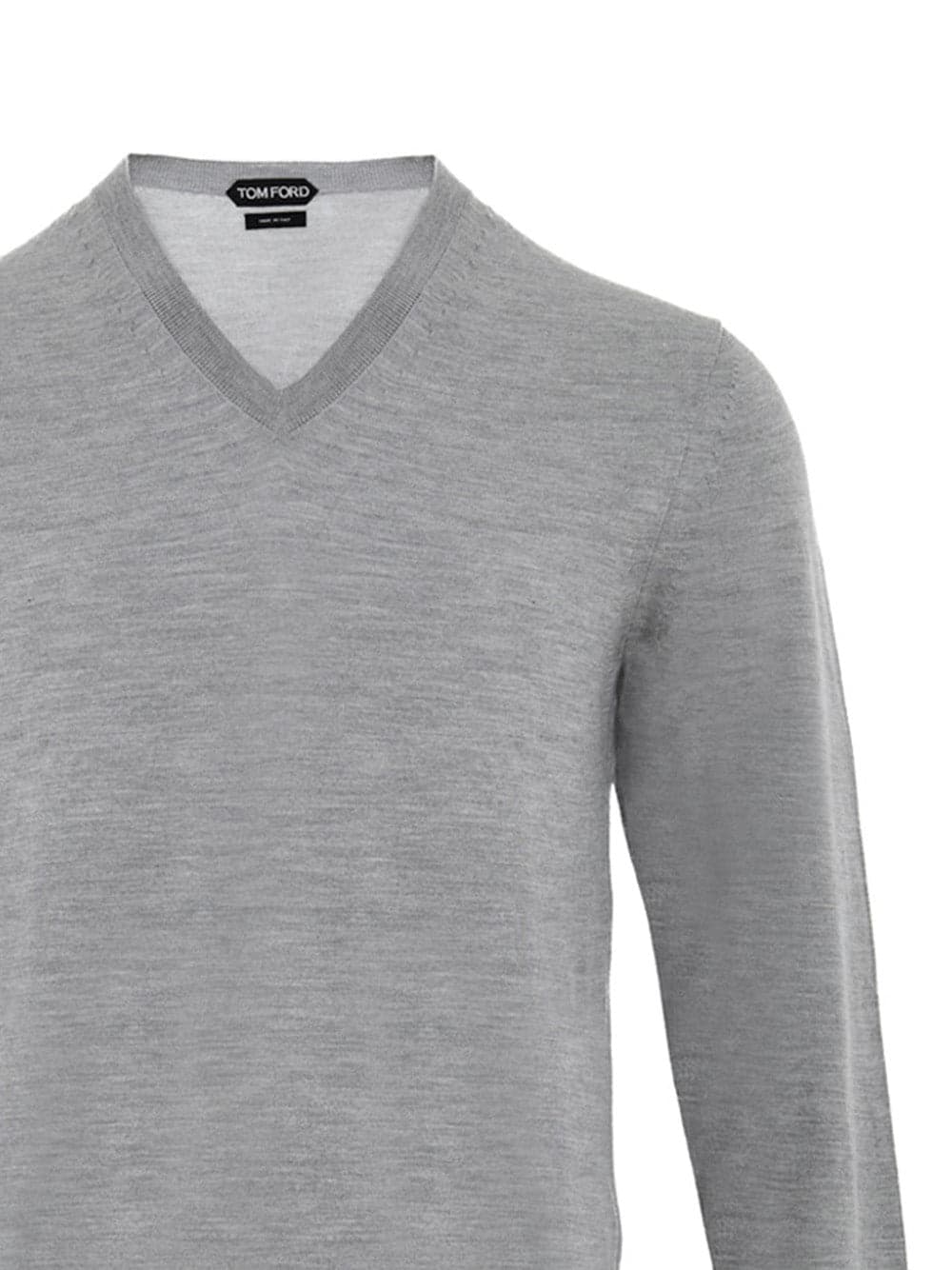 Tom Ford Maglia Grigia con Scollo a V in Cashmere e Seta da uomo in Maglioni Drestige - Casamassima, commercioVirtuoso.it