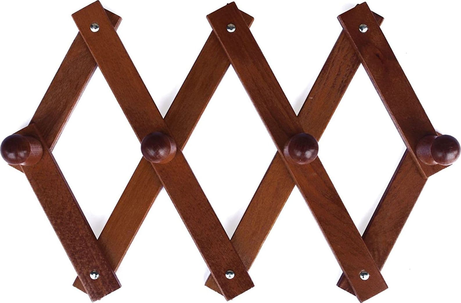 Appendiabiti da parete estensibile in legno con pomoli tondi - 8