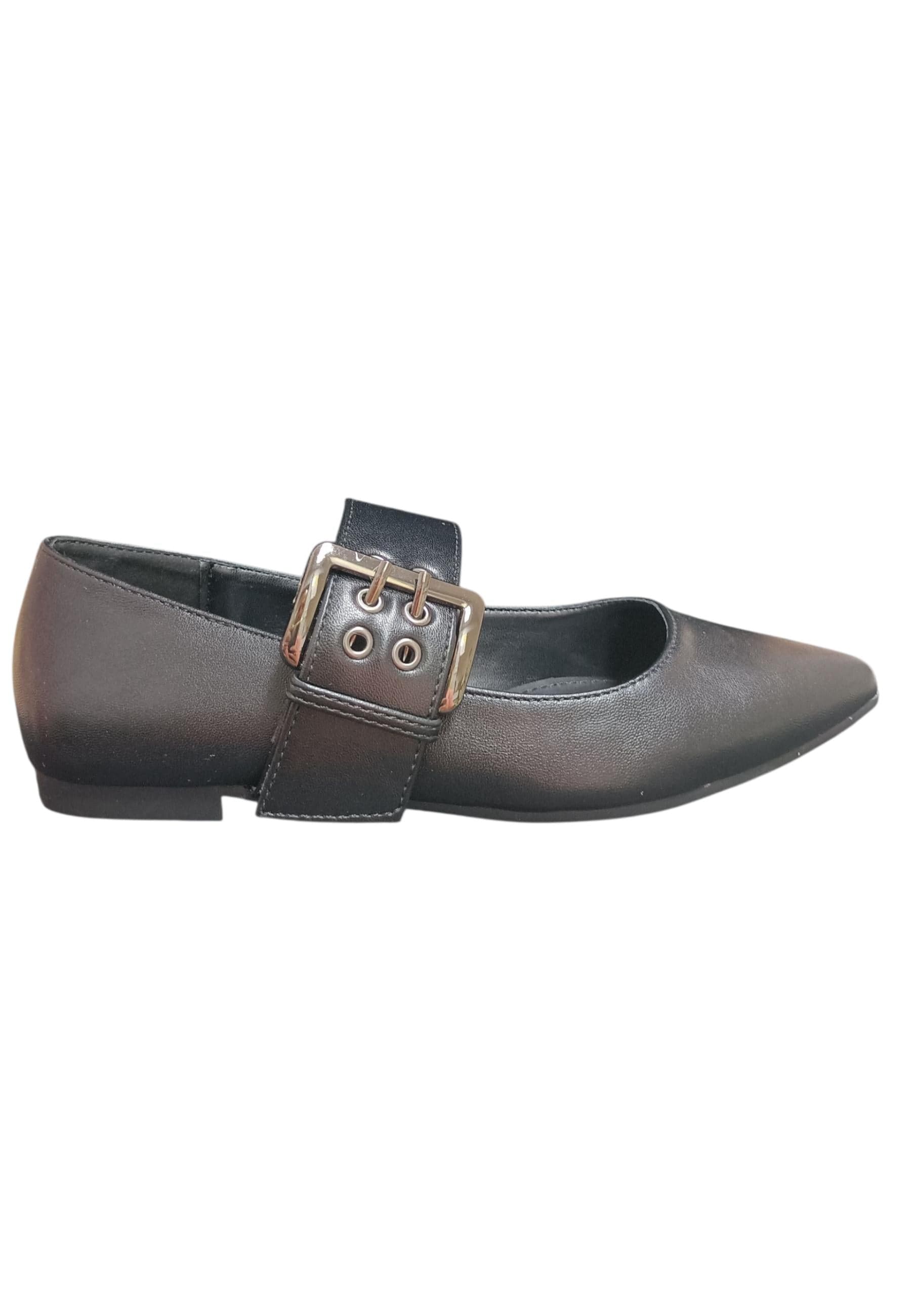 Ballerina donna Marina Galanti Punk nero pelle fibbia elegance style - 6
