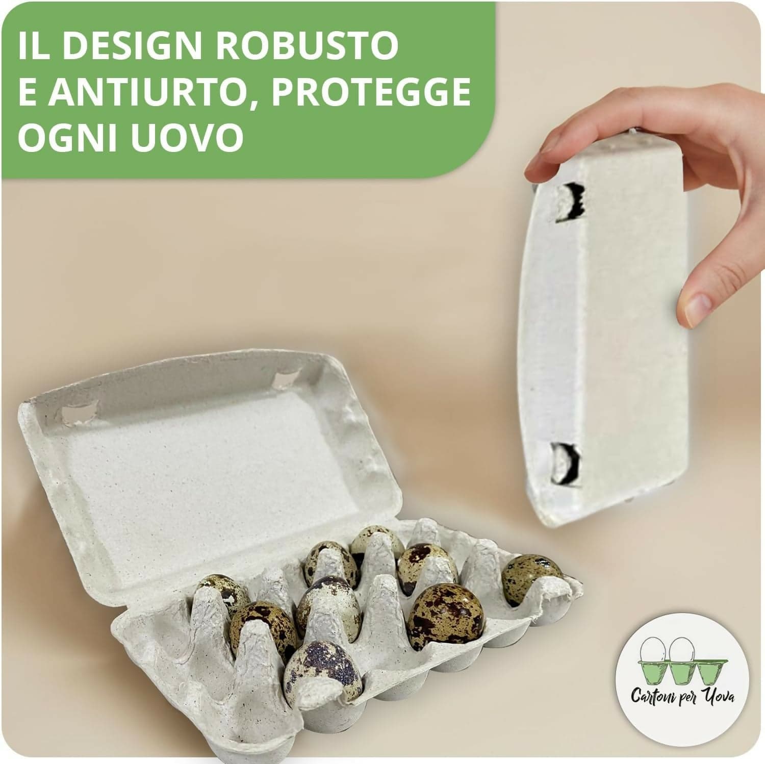 50x Confezioni da 18 Uova di Quaglia In Cartone Con Coperchio Portauova da Materiale Riciclato in Scatole e vassoi per uova Cartoniuova.it - Offida, commercioVirtuoso.it