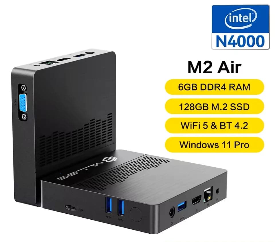 PC DESKTOP MINI INTEL RAM 6GB SSD 128GB WIN 11 WiFi dual-band (2,4G e 5G) BT 4.2