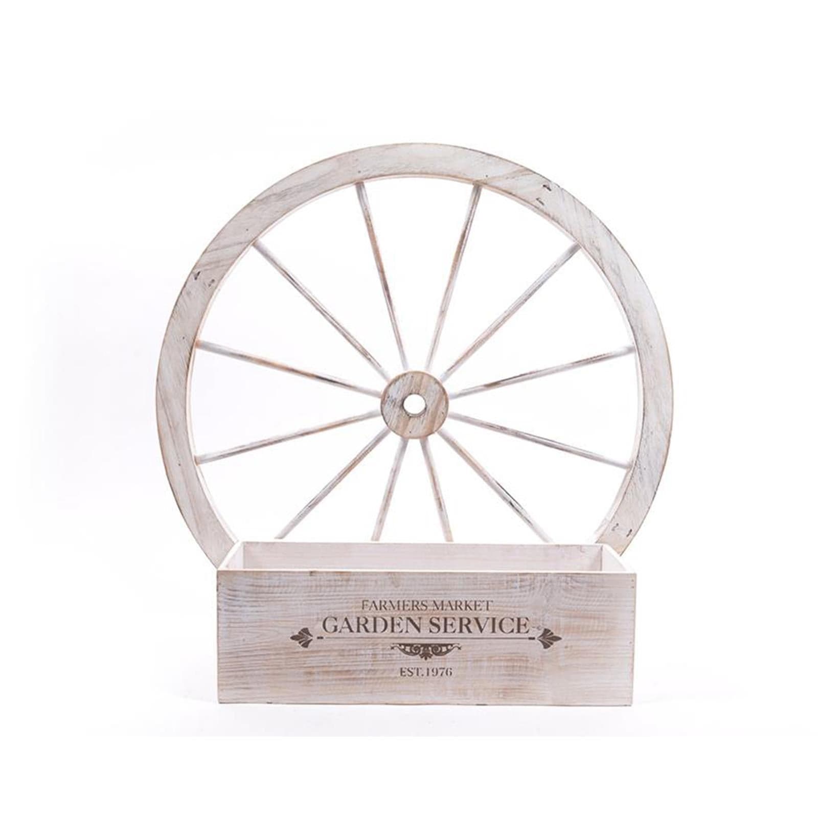Fioriera con ruota in legno per fiori e piante da giardino e esterno – 40 cm – Mercury