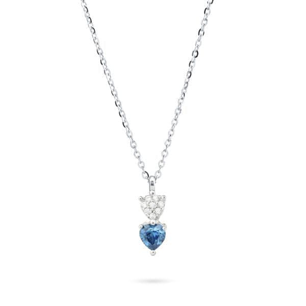 Boccadamo  -  Collana con cuori pendenti di zirconi bianchi e tanzanite in Collane Alba Gioielli - Casoria, commercioVirtuoso.it
