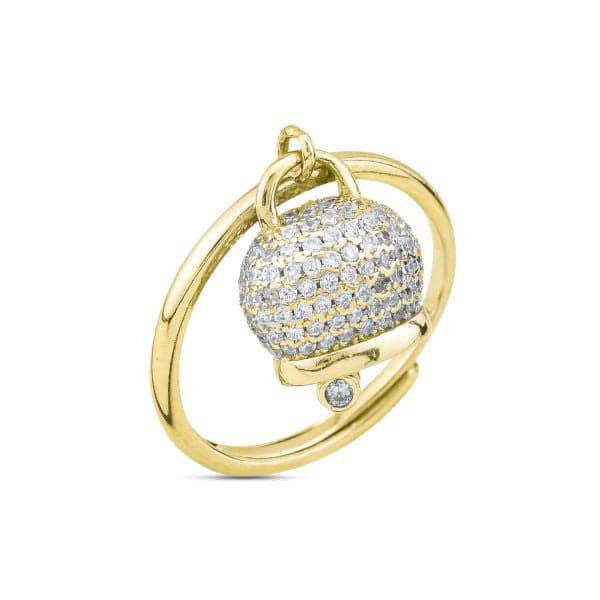 Boccadamo  -  Anello placcato oro giallo con campanella di zirconi in Anelli Alba Gioielli - Casoria, commercioVirtuoso.it