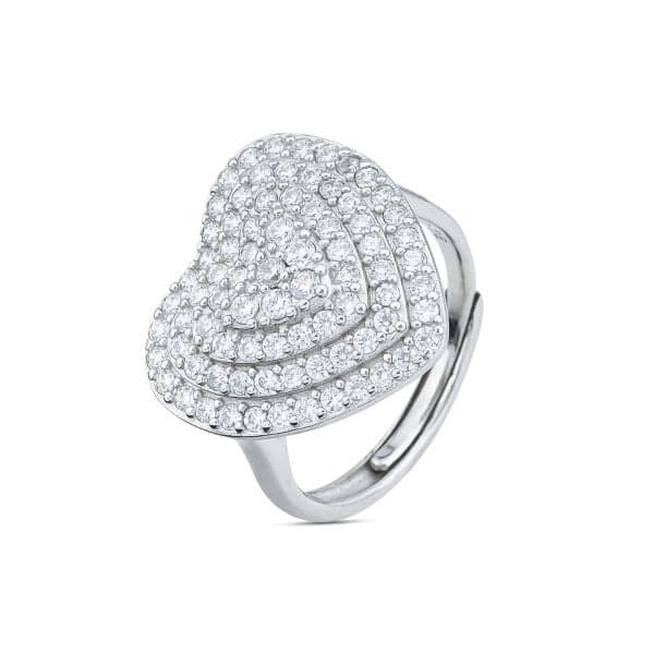 Boccadamo  -  Anello con cuore di zirconi