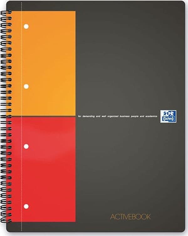 Maxi spiralato 240X297mm 1rigo c/margine 80gr 80fg Activebook OXFORD