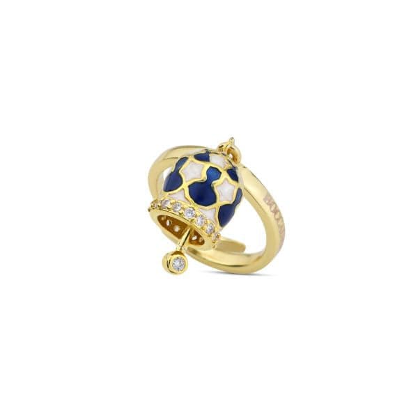 Boccadamo  -  Anello placcato oro giallo con campanella portafortuna blu in Anelli Alba Gioielli - Casoria, commercioVirtuoso.it