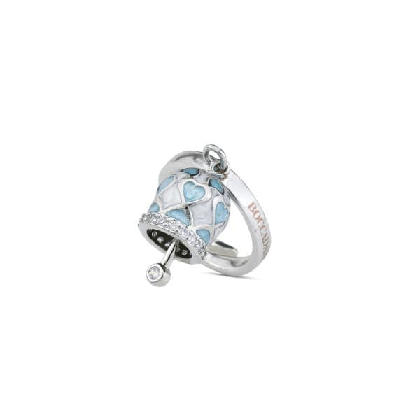 Boccadamo  -  Anello con campanella portafortuna azzurra