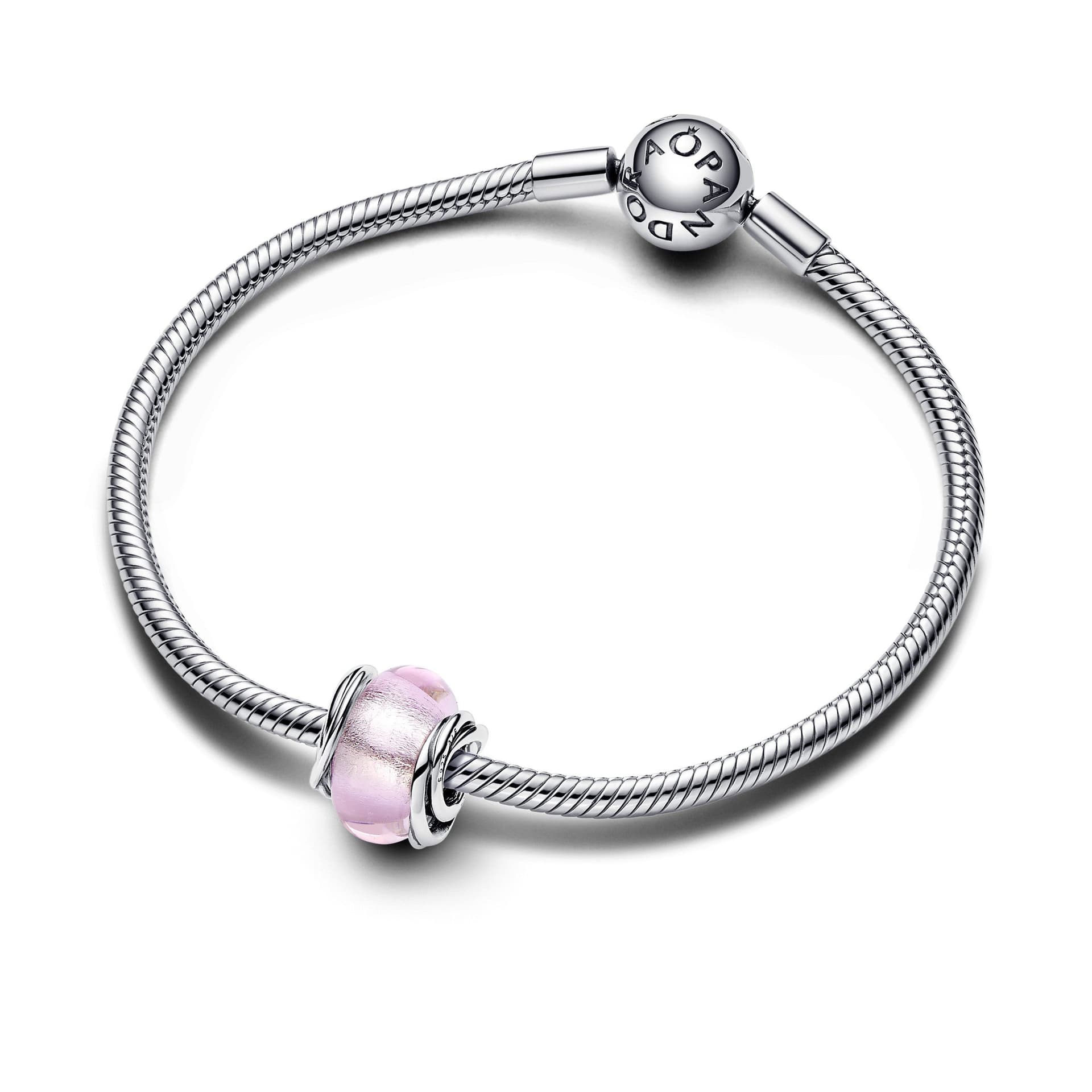 Pandora - Charm Vetro di Murano Rosa e Cerchi in Bead Charm Alba Gioielli - Casoria, commercioVirtuoso.it