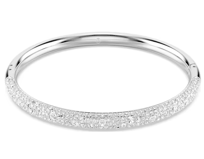 SWAROVSKI - Bracciale rigido Meteora Pavé a neve, Bianco, Placcato rodio