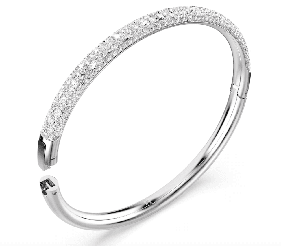 SWAROVSKI - Bracciale rigido Meteora Pavé a neve, Bianco, Placcato rodio in Bracciali Alba Gioielli - Casoria, commercioVirtuoso.it