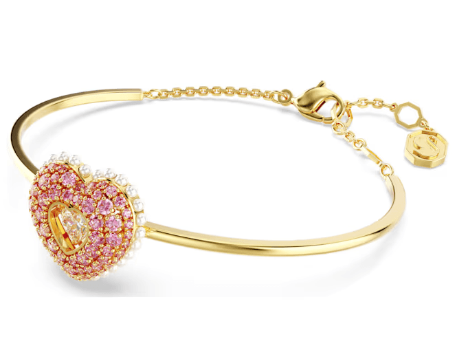 SWAROVSKI - Bracciale rigido Hyperbola Cuore, Rosa, Placcato color oro in Bracciali Alba Gioielli - Casoria, commercioVirtuoso.it