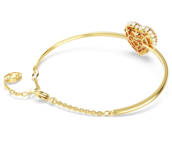 SWAROVSKI - Bracciale rigido Hyperbola Cuore, Rosa, Placcato color oro in Bracciali Alba Gioielli - Casoria, commercioVirtuoso.it