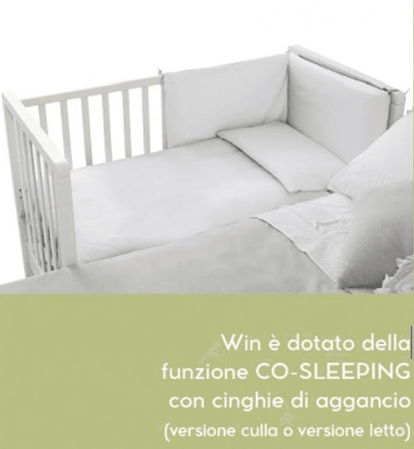 Pali - Lettino Evolutivo Co-Sleeping Win Bianco 6 in 1 in Lettini con sbarre Centro Bimbo - Siderno, commercioVirtuoso.it