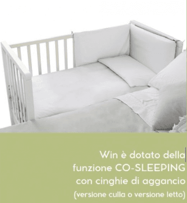 Pali - Lettino Evolutivo Co-Sleeping Win Bianco 6 in 1 in Lettini con sbarre Centro Bimbo - Siderno, commercioVirtuoso.it