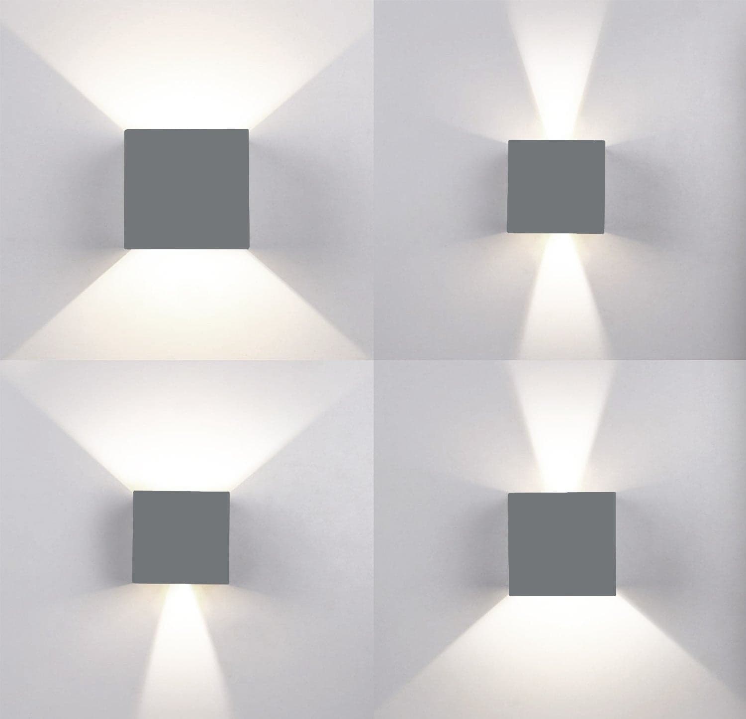 APPLIQUE LED CUBO GRIGIO LAMPADA DA PARETE 12W 1500L LUCE REGOLABILE UPDOWN IP65 in Lampade da parete Trade Shop italia - Napoli, commercioVirtuoso.it