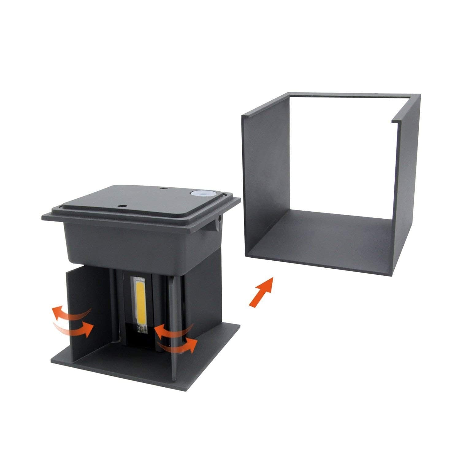 APPLIQUE LED CUBO GRIGIO LAMPADA DA PARETE 12W 1500L LUCE REGOLABILE UPDOWN IP65 in Lampade da parete Trade Shop italia - Napoli, commercioVirtuoso.it