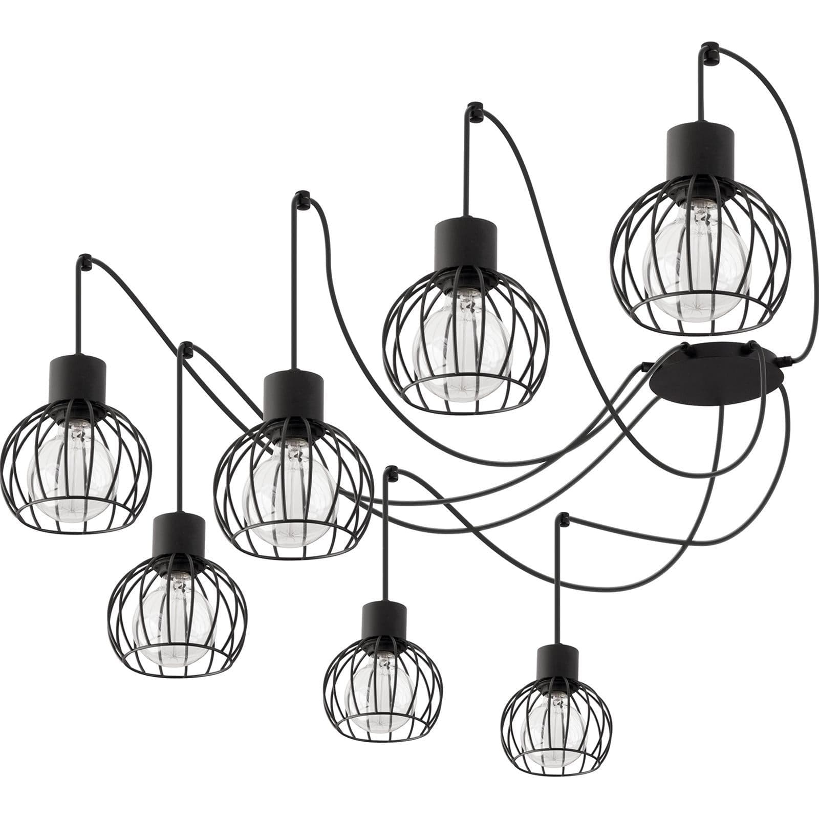 Lampadario sora lampada da soffitto pendente nero stile industriale plafoniera soggiorno - 2