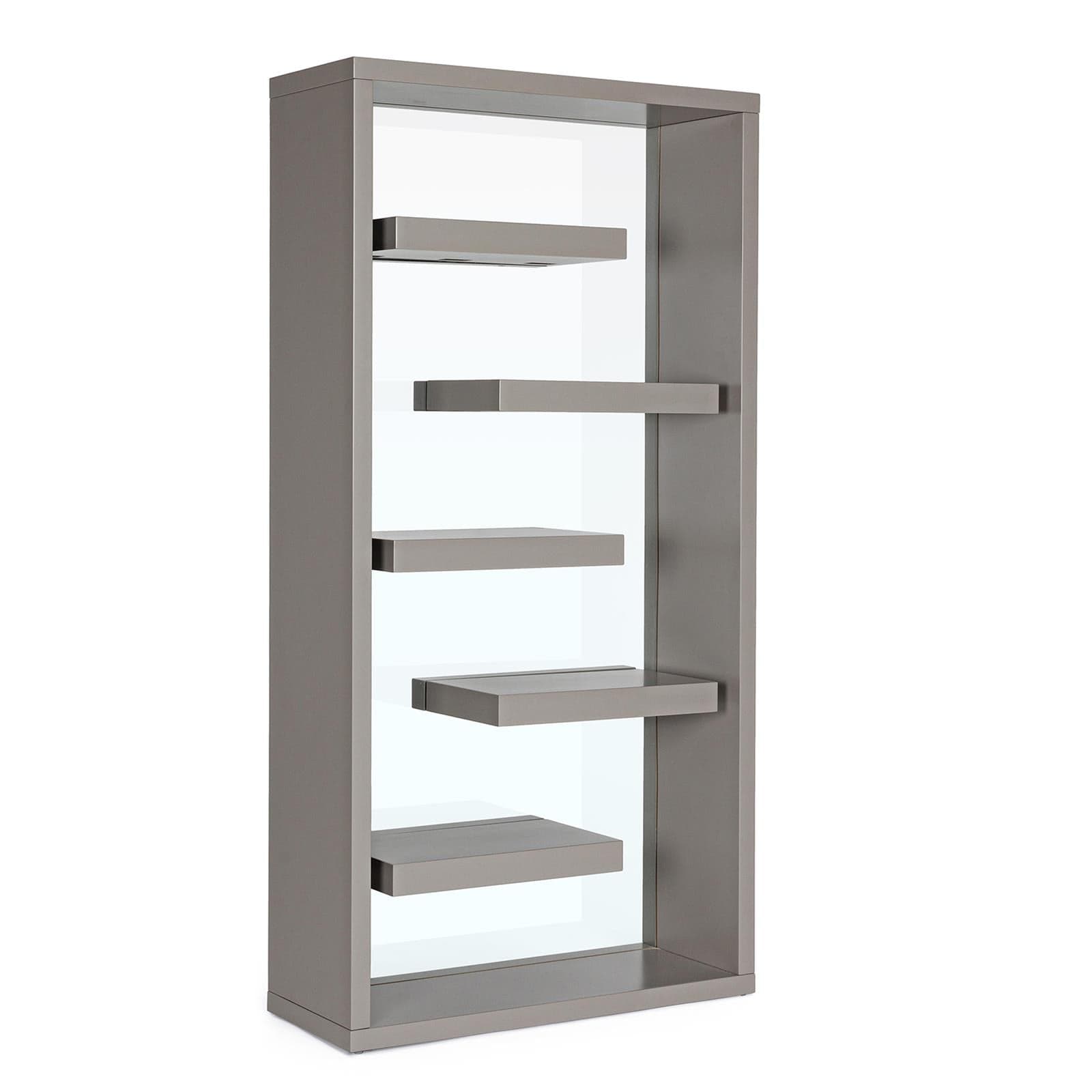 Libreria moderna di design "Bilbao" in legno e vetro per ufficio e cameretta h 180 cm - 13