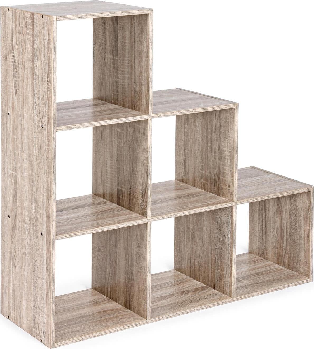 Libreria da ufficio "Mila" a zig zag h 90 cm in legno color rovere per cameretta – Andrea Bizzotto Spa