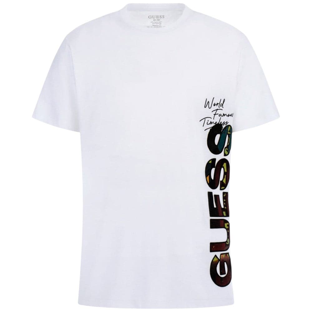 Guess t-shirt bianca logo vertical M5RI01 KCHA1 G011 T-shirt Guess