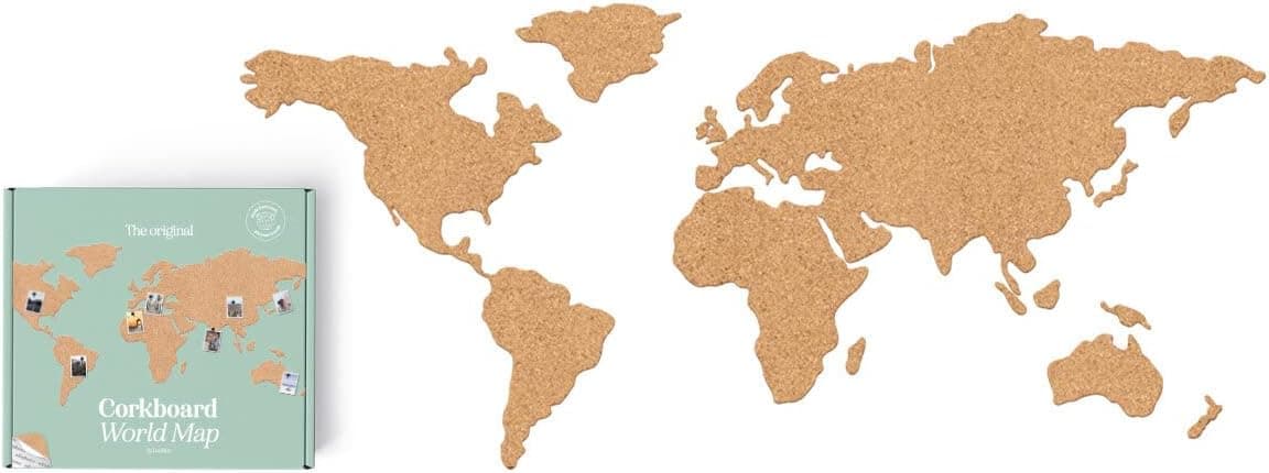 Luckies of London Corkboard Map - Mappamondo in sughero autoadesivo con puntine - Idea regalo viaggio in Autocategorizzazione Più Di Più Ideas - Casalnuovo di Napoli, commercioVirtuoso.it