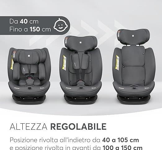 KikkaBoo - Seggiolino auto i-Explore i-SIZE (40-150 cm) Grey in Seggiolini auto Centro Bimbo - Siderno, commercioVirtuoso.it