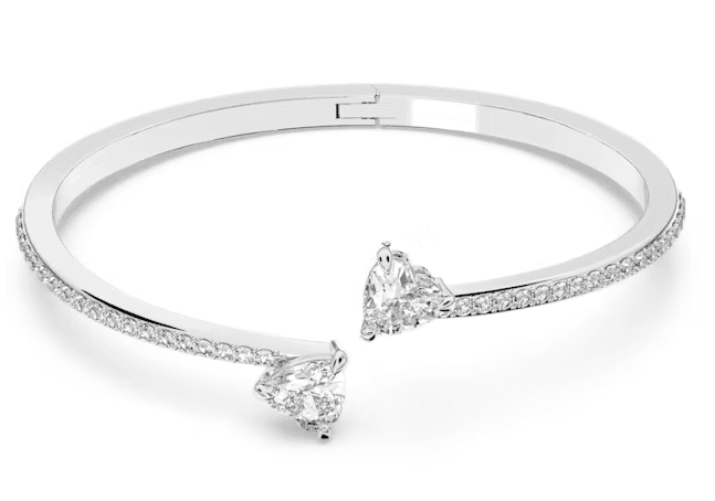 SWAROVSKI - Bracciale rigido Attract Soul Cuore, Bianco, Placcato rodio