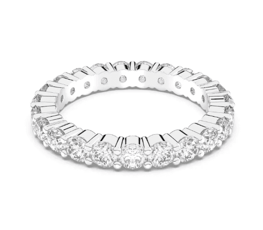 Swarovski - Anello Vittore XL, Taglio tondo, Bianco, Placcato rodio in Anelli Alba Gioielli - Casoria, commercioVirtuoso.it