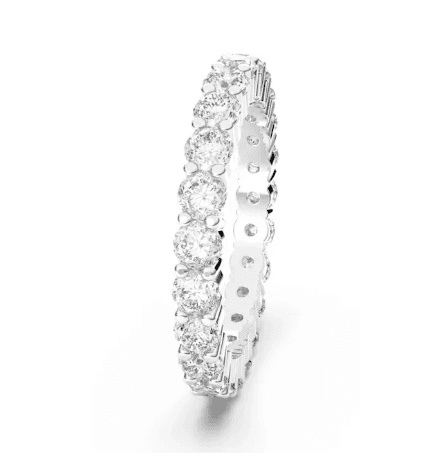 Swarovski - Anello Vittore XL, Taglio tondo, Bianco, Placcato rodio in Anelli Alba Gioielli - Casoria, commercioVirtuoso.it